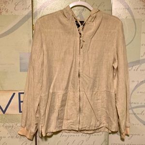 Style & co Linen Hoodie with Hood SZ 10Beige